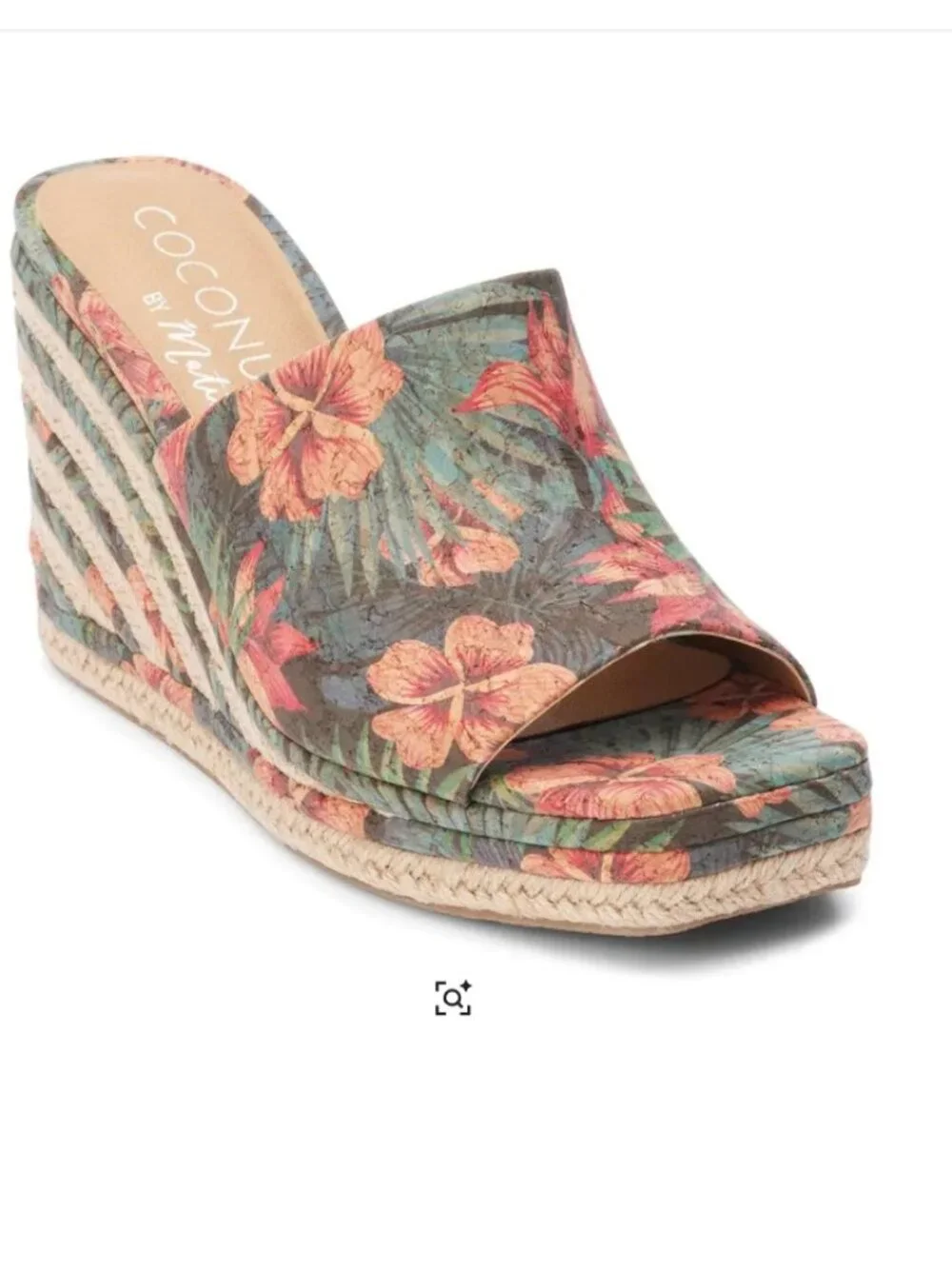 NWT MATISSE Audrey Platform Wedge Floral Multi Color Sandals